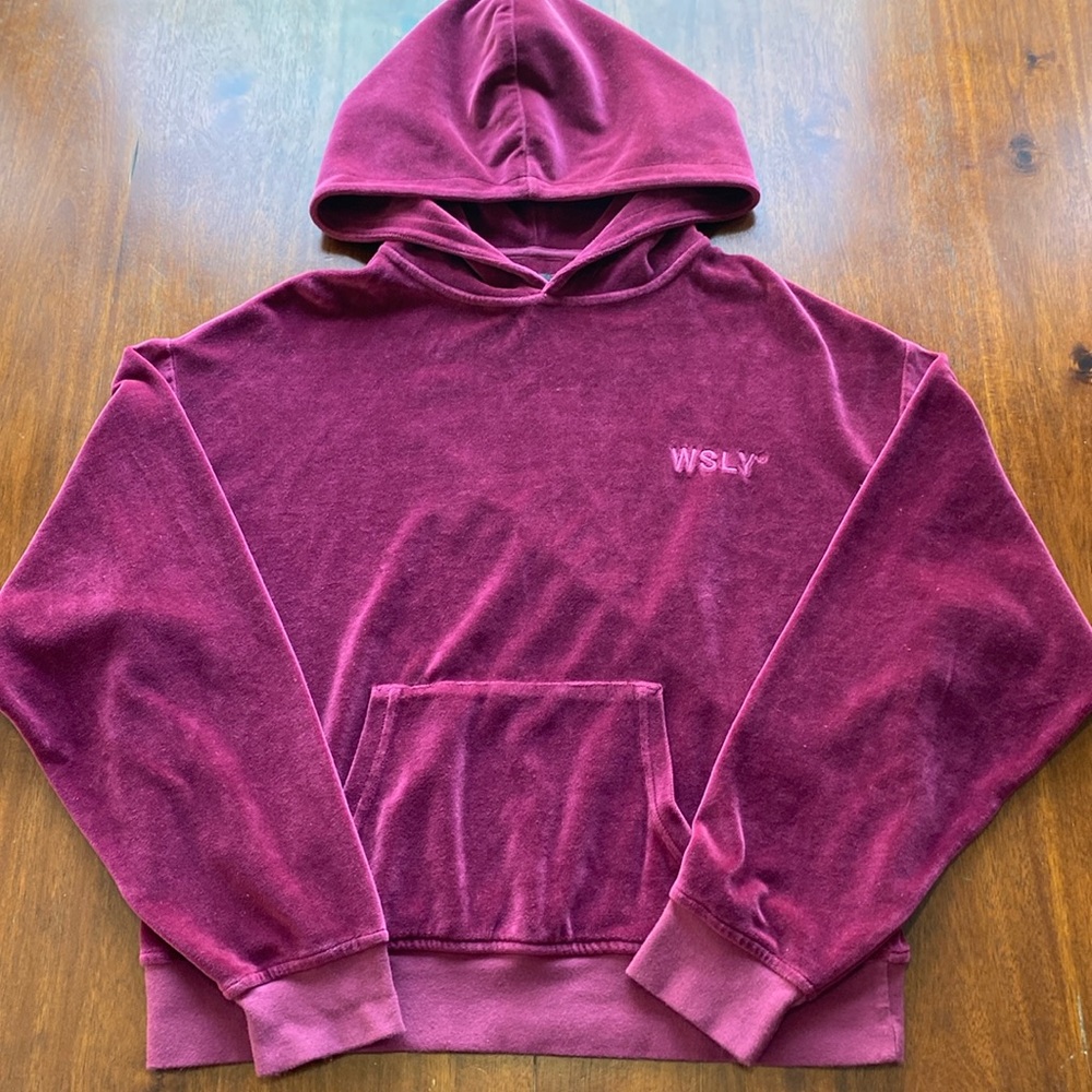 WSLY ECO Plush Velour Hoodie Size M